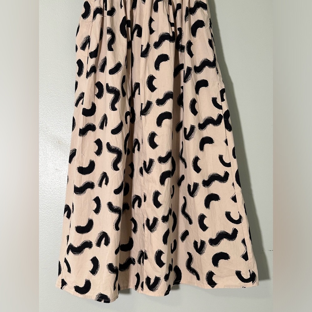 A New Day Women’s XS Strapless Smocked Tube Top Midi Sun Dress, Cream & Black - Picture 9 of 11